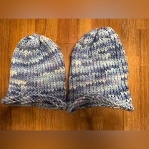 Ombré Blue Hand Knit Beanie’s